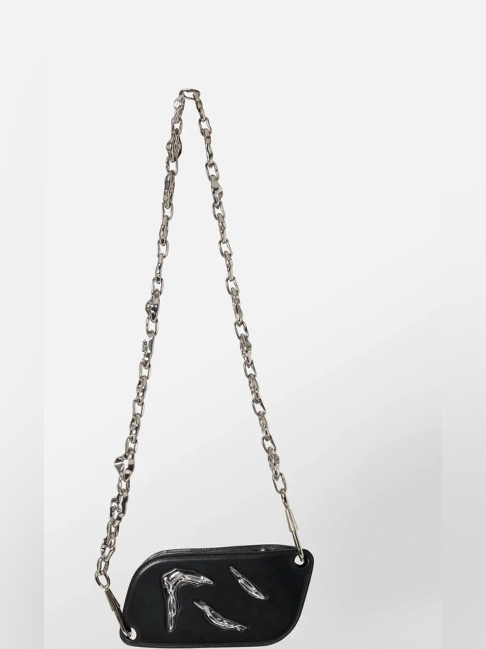 Published By Leather Cross Body in Neutral with Signature Wavy Chain